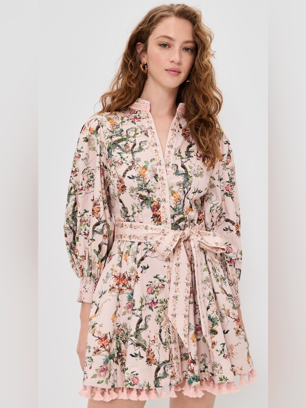 new Alice and Olivia LUCY MINI SHIRT DRESS COLOR Sunset Grove English Rose - Picture 6 of 13